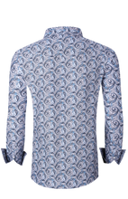 Load image into Gallery viewer, BUCKEROO SHIRTS: LIGHT BLUE/WHITE PAISLEY