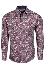 Load image into Gallery viewer, BUCKEROO SHIRTS: RED/KHAKI PAISLEY