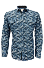 Load image into Gallery viewer, BUCKEROO SHIRTS: BLUE/WHITE PAISLEY