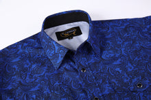 Load image into Gallery viewer, BUCKEROO SHIRTS: BLUE/BLACK PAISLEY
