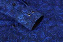Load image into Gallery viewer, BUCKEROO SHIRTS: BLUE/BLACK PAISLEY