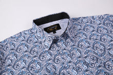 Load image into Gallery viewer, BUCKEROO SHIRTS: LIGHT BLUE/WHITE PAISLEY