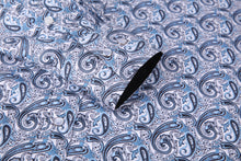Load image into Gallery viewer, BUCKEROO SHIRTS: LIGHT BLUE/WHITE PAISLEY