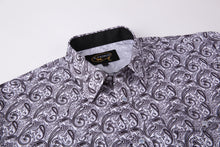 Load image into Gallery viewer, BUCKEROO SHIRTS: WHITE/BLACK PAISLEY
