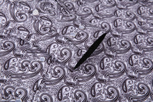 Load image into Gallery viewer, BUCKEROO SHIRTS: WHITE/BLACK PAISLEY