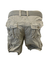 Load image into Gallery viewer, Mens Light Grey Cargo Shorts with Adjustable Belt