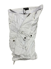 Load image into Gallery viewer, Mens White Cargo Shorts with Adjustable Belt