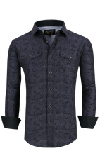 Load image into Gallery viewer, BUCKEROO SHIRTS: BLACK/CHARCOAL PAISLEY

