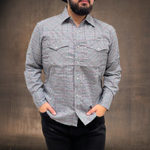 Load image into Gallery viewer, RODEO WESTERN SHIRTS: GREY GREEN PLAID

