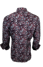 Load image into Gallery viewer, BUCKEROO SHIRTS: WHITE/RED PAISLEY
