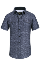 Load image into Gallery viewer, BUCKEROO SHIRTS: GREY/BLACK PAISLEY SHORT SLEEVE
