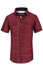 Load image into Gallery viewer, BUCKEROO SHIRTS: BURGUNDY/BLACK PAISLEY SHORT SLEEVE
