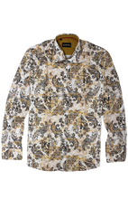 Load image into Gallery viewer, Men&#39;s RODEO WESTERN COUNTRY FASHION BROWN WHITE PAISLEY BUTTON UP Shirt Lucky Cowboy
