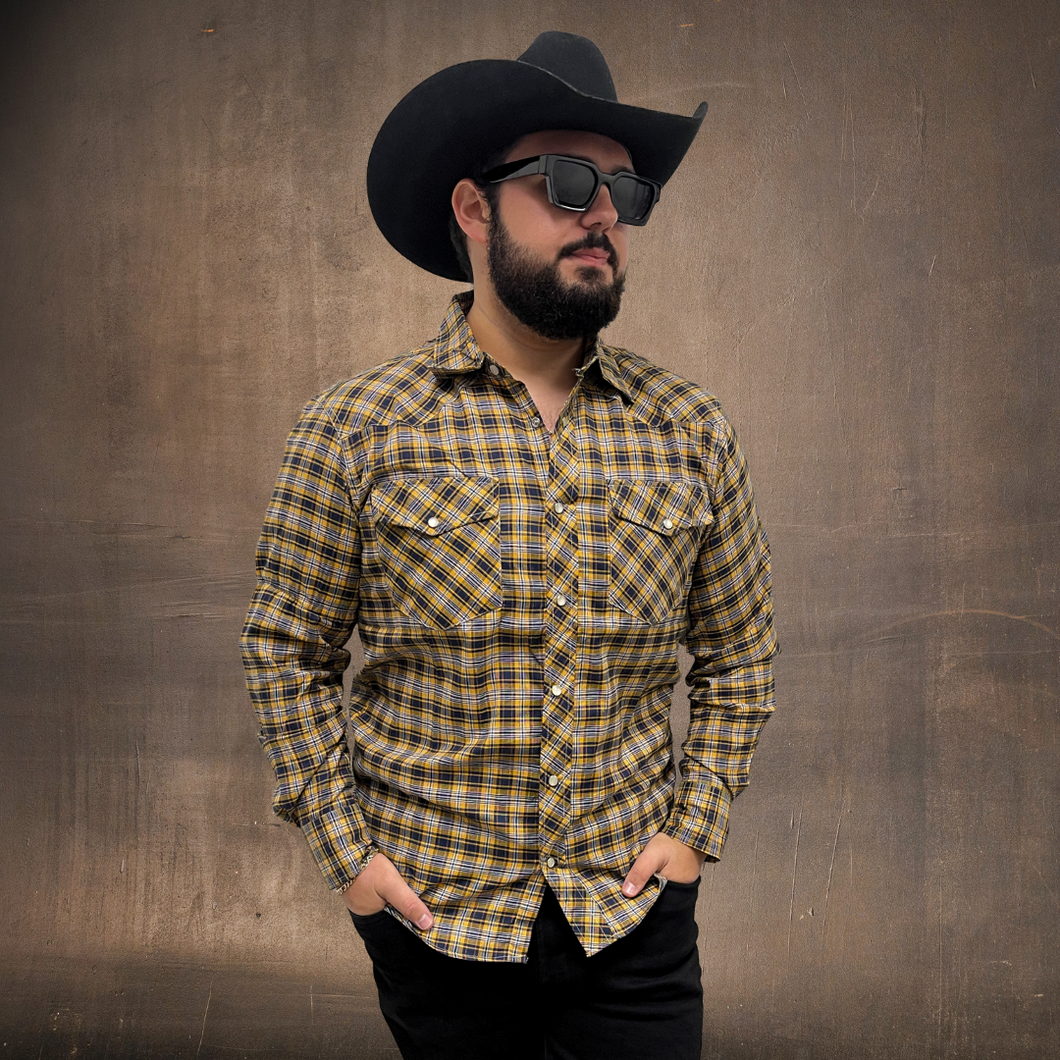 RODEO WESTERN SHIRTS: YELLOW PLAID