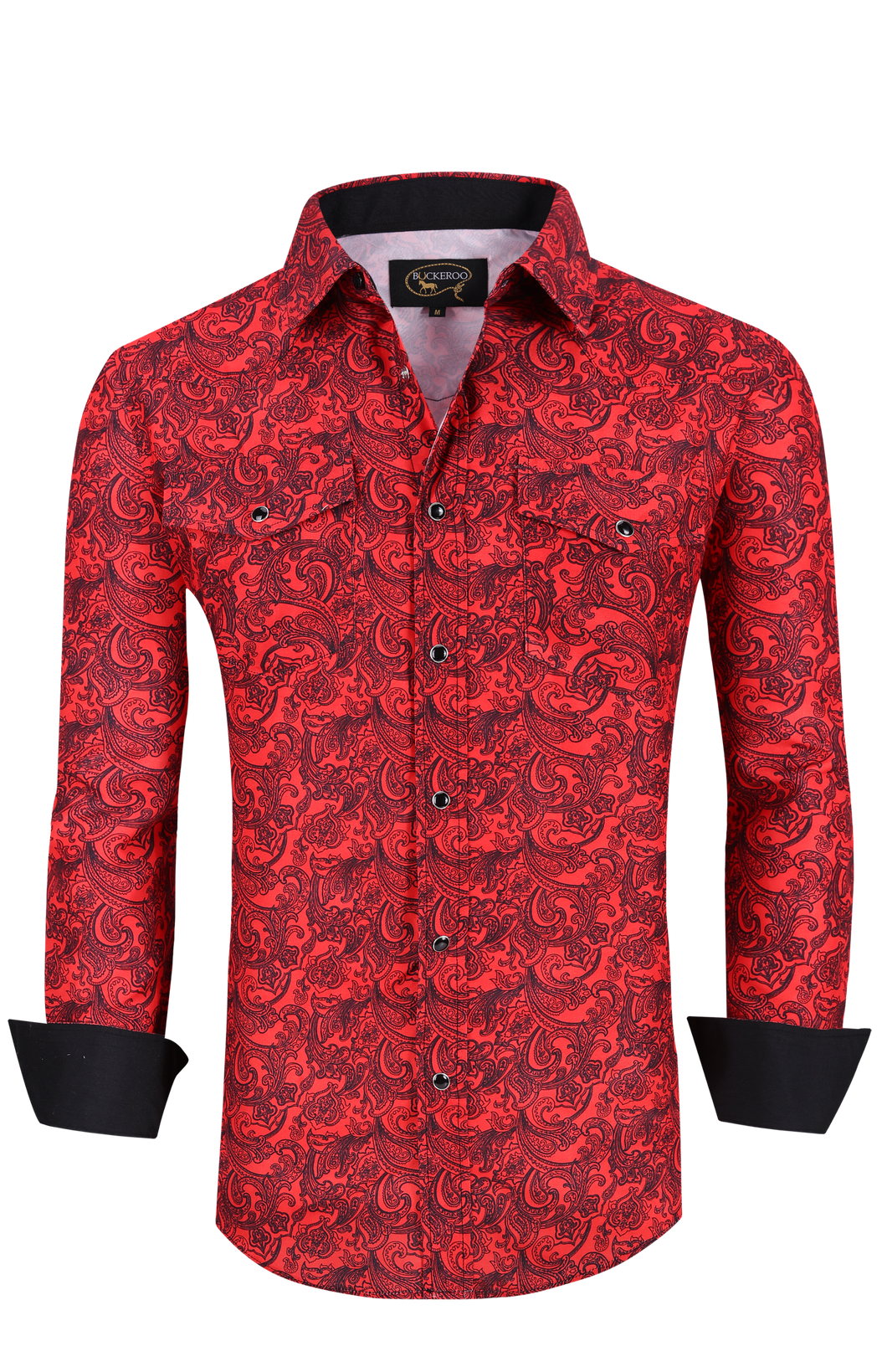 BUCKEROO SHIRTS: RED/BLACK PAISLEY