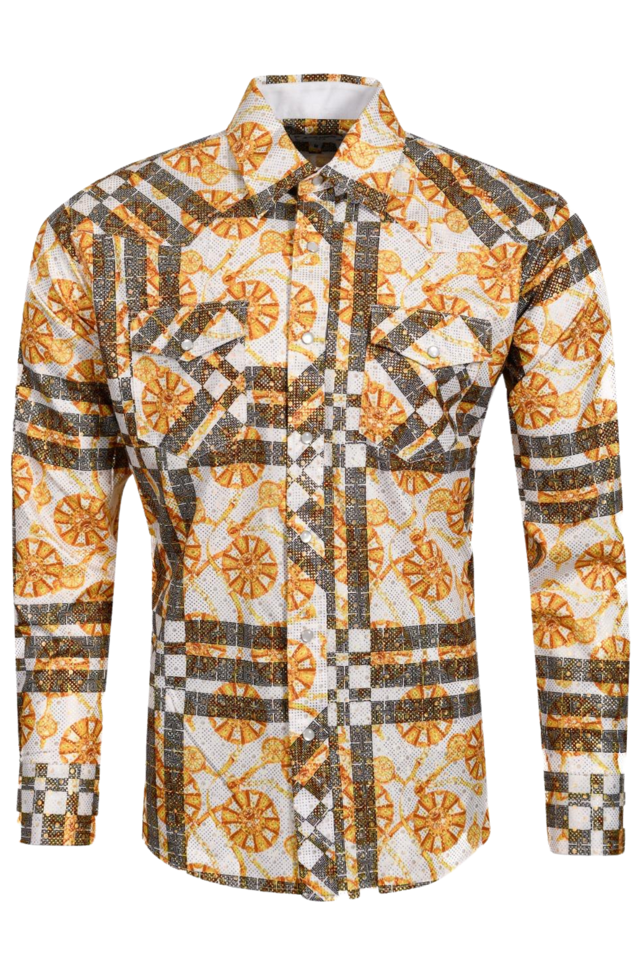 slim fit dress slacks Groovy Gold Shirt | Golden Mens Shirt main image 1