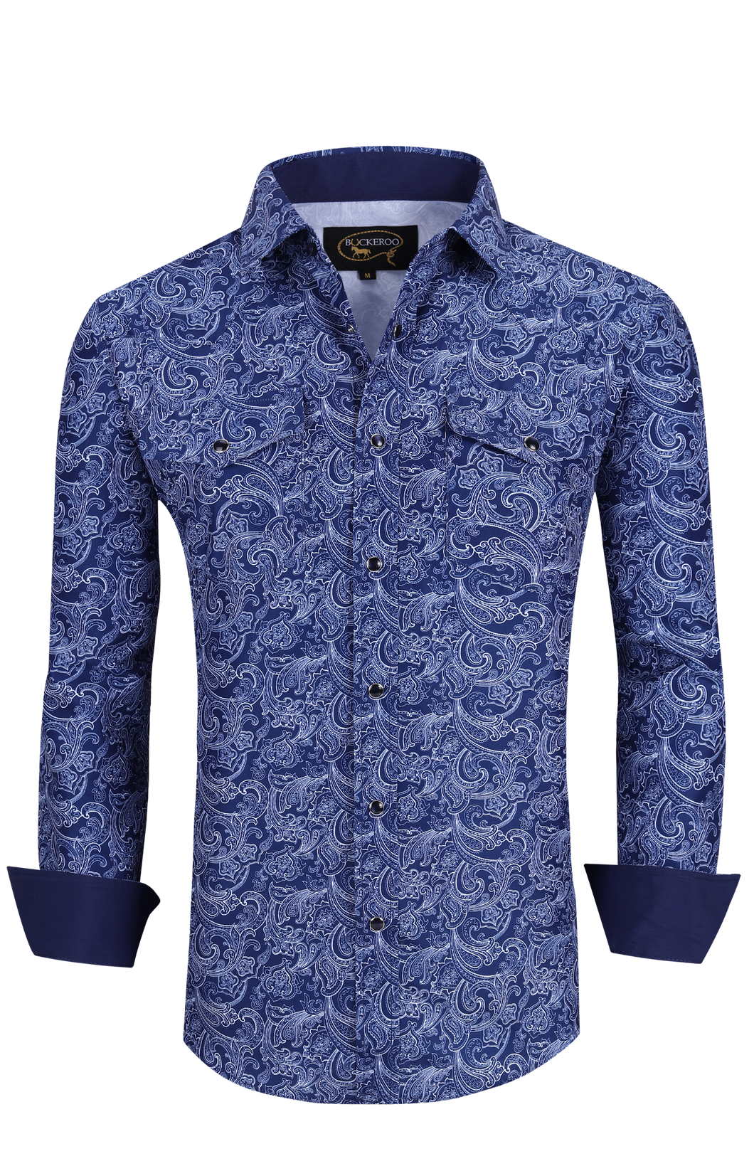 BUCKEROO SHIRTS: NAVY/WHITE PAISLEY