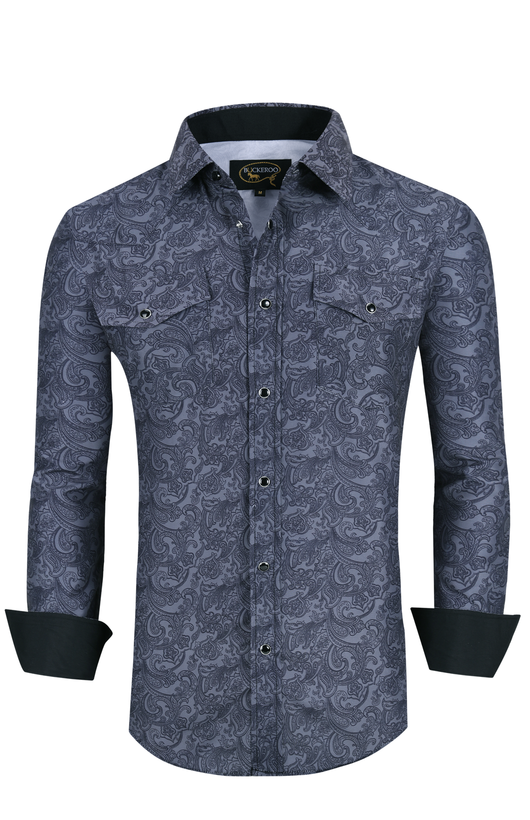 BUCKEROO SHIRTS: GREY/BLACK PAISLEY