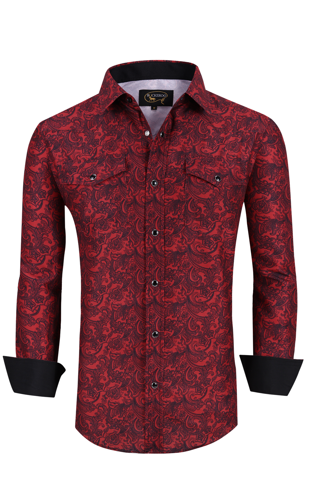 BUCKEROO SHIRTS: BURGUNDY/BLACK PAISLEY