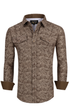 Load image into Gallery viewer, BUCKEROO SHIRTS: BROWN/KHAKI PAISLEY
