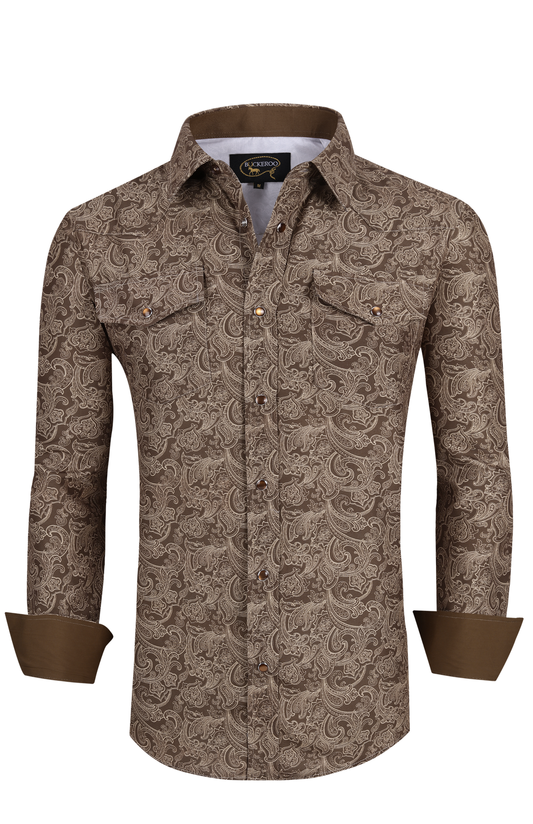 BUCKEROO SHIRTS: BROWN/KHAKI PAISLEY