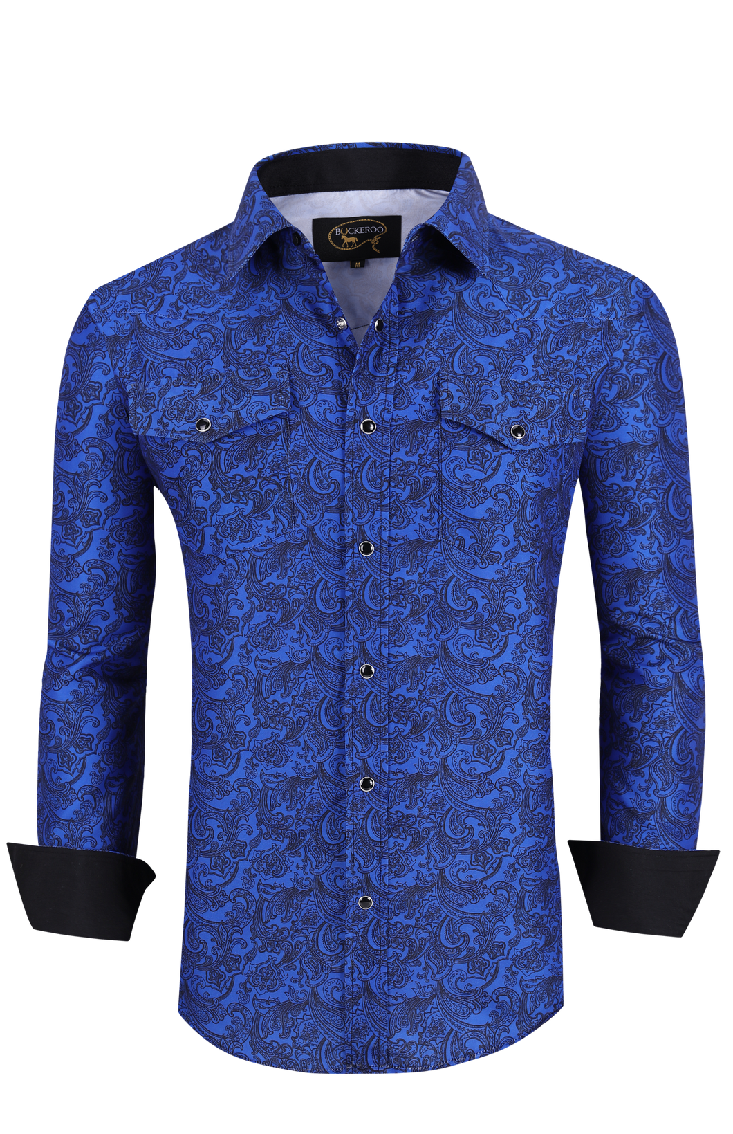 BUCKEROO SHIRTS: BLUE/BLACK PAISLEY