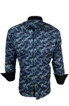Load image into Gallery viewer, BUCKEROO SHIRTS: BLUE/WHITE PAISLEY
