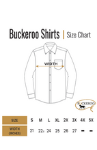 Load image into Gallery viewer, BUCKEROO SHIRTS: BLUE GOLD HORSE PEARL SNAP
