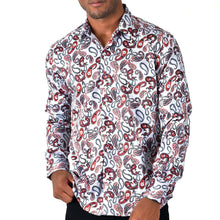 Load image into Gallery viewer, RODEO WESTERN SHIRTS: RED WHITE PAISLEY
