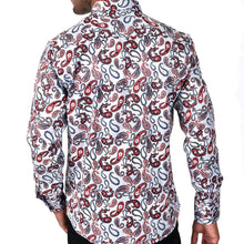 Load image into Gallery viewer, RODEO WESTERN SHIRTS: RED WHITE PAISLEY
