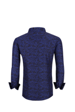 Load image into Gallery viewer, BUCKEROO SHIRTS: BLACK/BLUE PAISLEY
