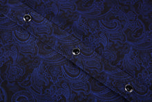 Load image into Gallery viewer, BUCKEROO SHIRTS: BLACK/BLUE PAISLEY
