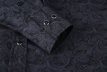 Load image into Gallery viewer, BUCKEROO SHIRTS: BLACK/CHARCOAL PAISLEY
