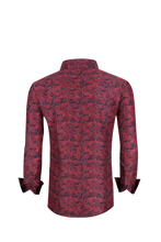 Load image into Gallery viewer, BUCKEROO SHIRTS: BLACK/RED PAISLEY
