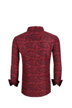 Load image into Gallery viewer, BUCKEROO SHIRTS: BURGUNDY/BLACK PAISLEY
