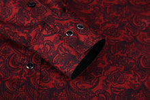 Load image into Gallery viewer, BUCKEROO SHIRTS: BURGUNDY/BLACK PAISLEY
