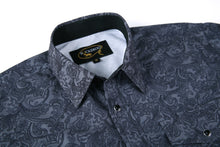 Load image into Gallery viewer, BUCKEROO SHIRTS: GREY/BLACK PAISLEY
