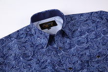 Load image into Gallery viewer, BUCKEROO SHIRTS: NAVY/WHITE PAISLEY
