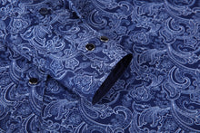 Load image into Gallery viewer, BUCKEROO SHIRTS: NAVY/WHITE PAISLEY
