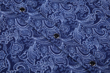 Load image into Gallery viewer, BUCKEROO SHIRTS: NAVY/WHITE PAISLEY
