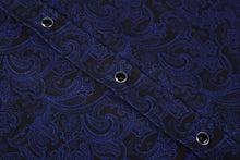 Load image into Gallery viewer, BUCKEROO SHIRTS: BLACK/BLUE PAISLEY SHORT SLEEVE
