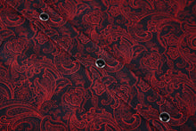 Load image into Gallery viewer, BUCKEROO SHIRTS: BLACK/RED PAISLEY SHORT SLEEVE
