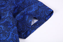 Load image into Gallery viewer, BUCKEROO SHIRTS: BLUE/BLACK PAISLEY SHORT SLEEVE
