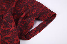 Load image into Gallery viewer, BUCKEROO SHIRTS: BURGUNDY/BLACK PAISLEY SHORT SLEEVE
