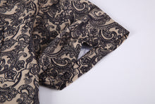 Load image into Gallery viewer, BUCKEROO SHIRTS: KHAKI/BLACK PAISLEY SHORT SLEEVE
