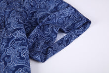 Load image into Gallery viewer, BUCKEROO SHIRTS: NAVY/WHITE PAISLEY SHORT SLEEVE
