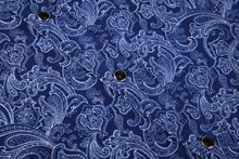 Load image into Gallery viewer, BUCKEROO SHIRTS: NAVY/WHITE PAISLEY SHORT SLEEVE
