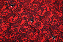 Load image into Gallery viewer, BUCKEROO SHIRTS: RED/BLACK PAISLEY SHORT SLEEVE
