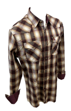 Load image into Gallery viewer, Men&#39;s BIG &amp; TALL RODEO WESTERN COUNTRY BURGUNDY RED PLAID PEARL SNAP UP FRONT POCKETS Shirt Cowboy

