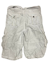 Load image into Gallery viewer, Mens White Cargo Shorts with Adjustable Belt
